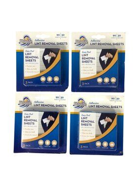Woolite Adhesive Lint Removal Sheets 4-Pack 90 Sheets Each Pocket Size Travel